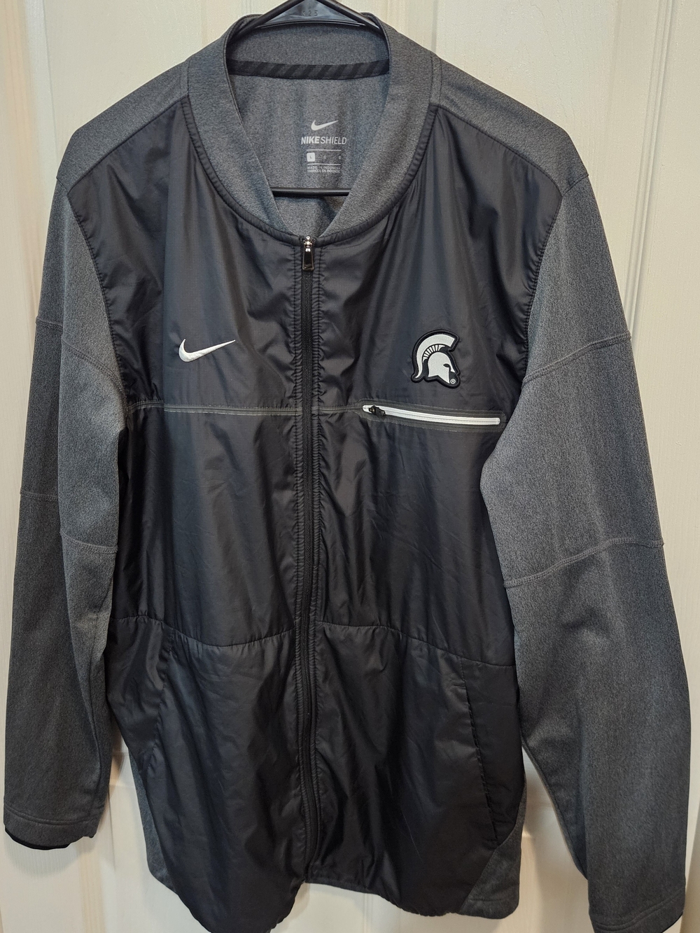 Nike Men’s Black and Gray Shield Michigan St. Full-Zip Performance Jacket